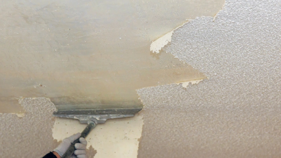 chimney flashing popcorn ceiling removal